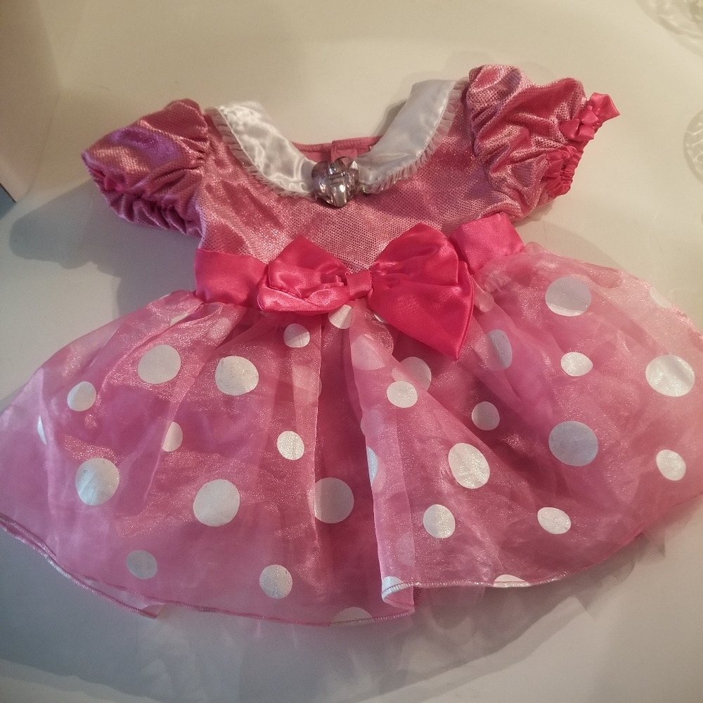 Disney Store Pink Minnie Mouse Polka Dot Dress Dress Size 12-18 Months Vintage